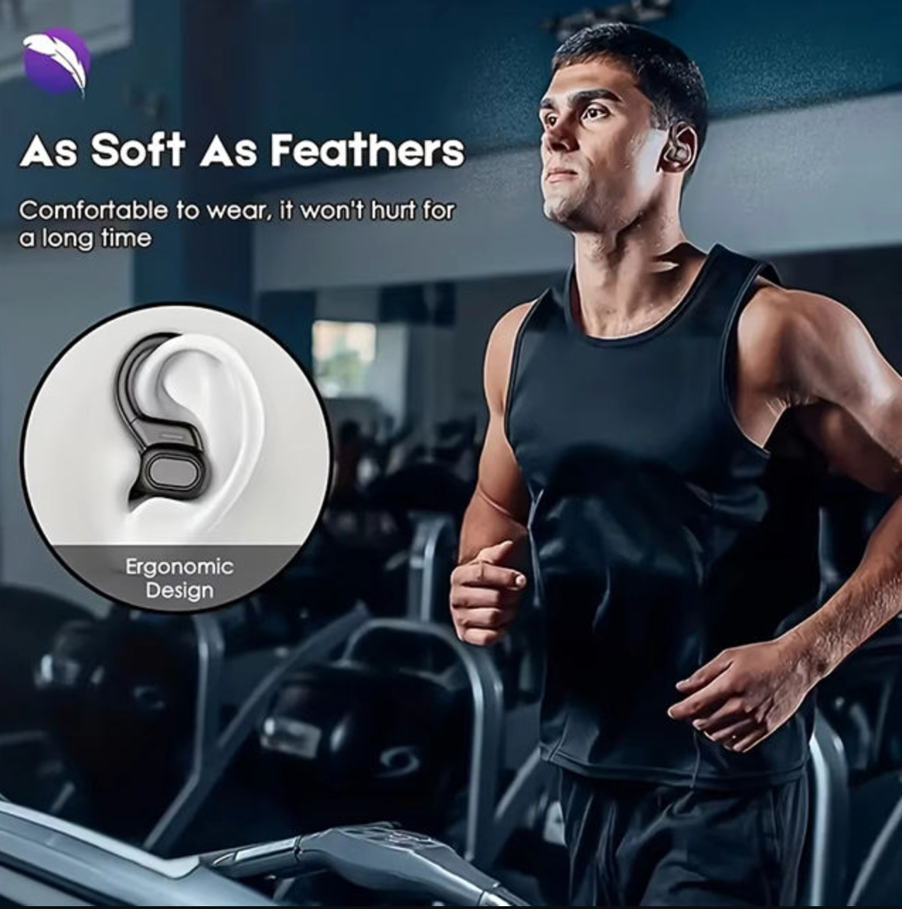 SP16 TWS Wireless Sports Earphones – Stereo Bass Earbuds with Ear Hooks & Microphone