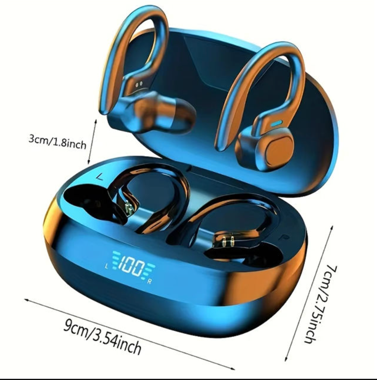SP16 TWS Wireless Sports Earphones – Stereo Bass Earbuds with Ear Hooks & Microphone