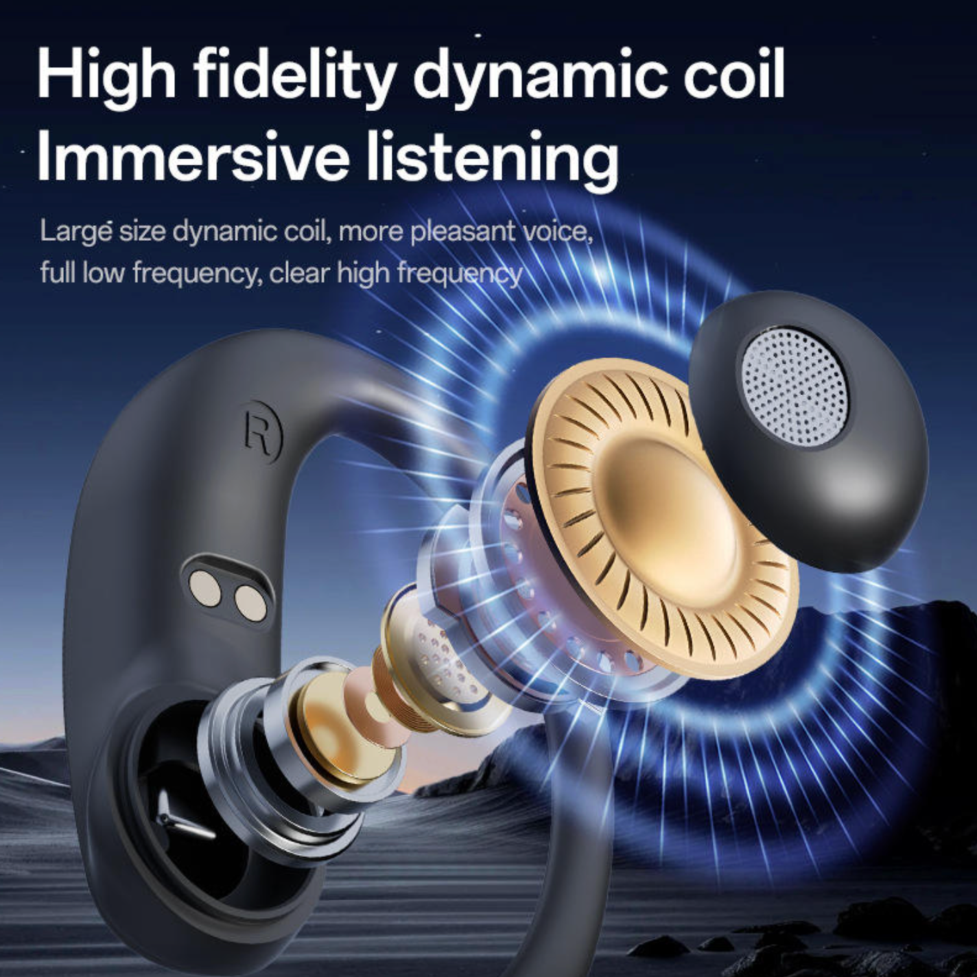 Digital Display Sports Earbuds – Bluetooth 5.4 Ear-Hook TWS with ENC, IPX4 & Hi-Fi Stereo Sound